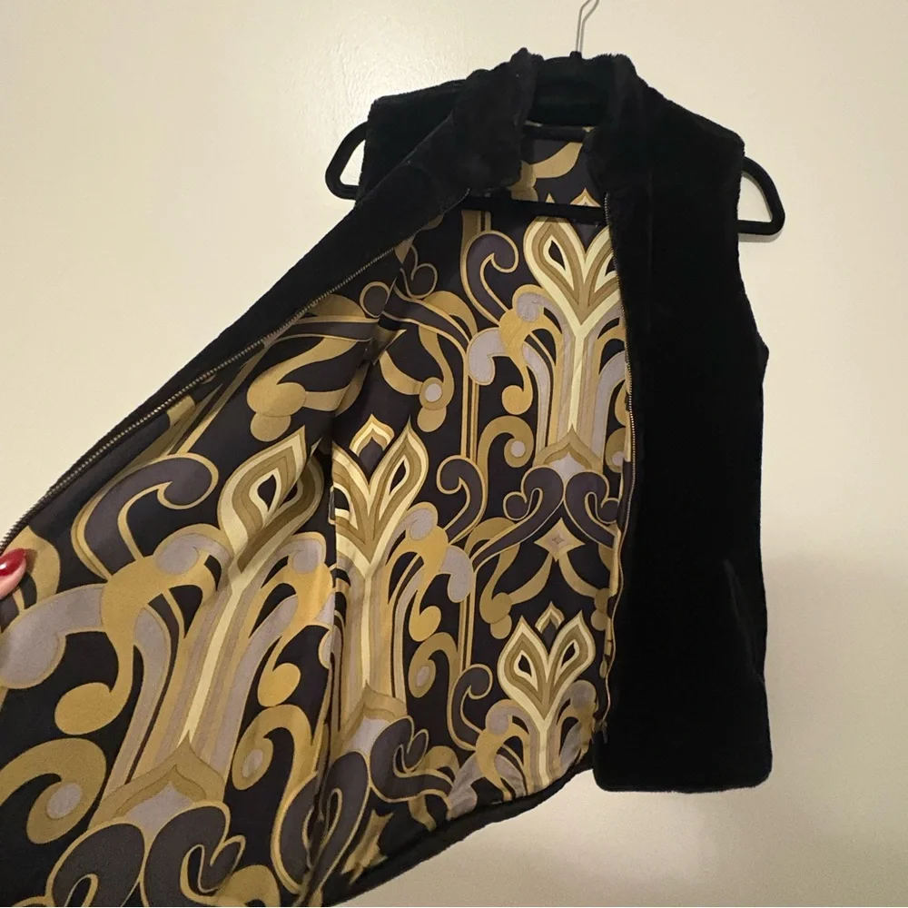 Women's black velvet vest S - Picture 9 of 10